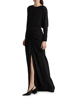 Satin Ruched Gown