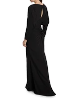 Satin Ruched Gown