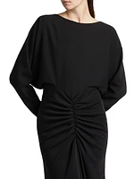 Satin Ruched Gown