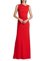 Satin Gathered Gown