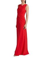 Satin Gathered Gown