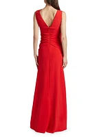 Satin Gathered Gown