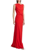 Satin Gathered Gown