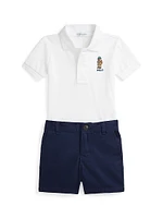 Baby Boy's Polo Shirt & Shorts Set