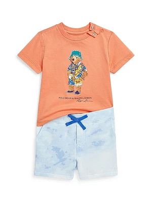 Baby Boy's Polo Bear T-Shirt & Shorts Set
