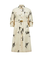 Floral Print Cotton Shirt Dress