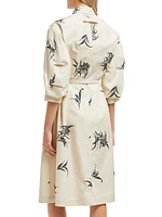 Floral Print Cotton Shirt Dress