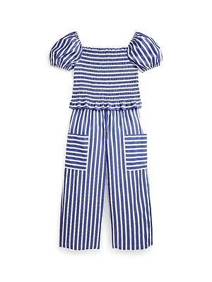 Girl's 2-Piece Puff-Sleeve Top & Pants Set