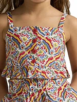 Little Girl's Printed Top & Shorts Set