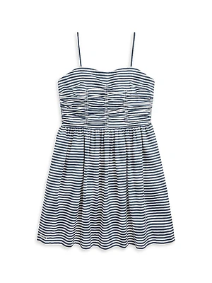 Girl's Striped Cotton Sleeveless Dress