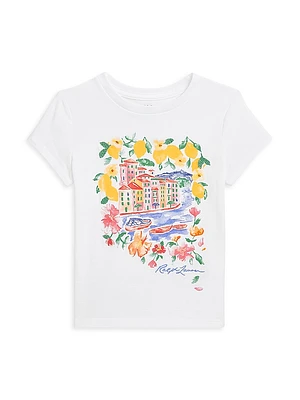 Little Girl's & Riviera-Print Cotton Jersey T-Shirt