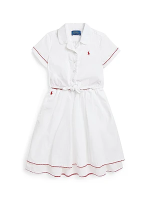 Little Girl's & Poplin Shirt Skirt Set