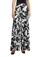 Skyla Printed Jersey Wide-Leg Pants