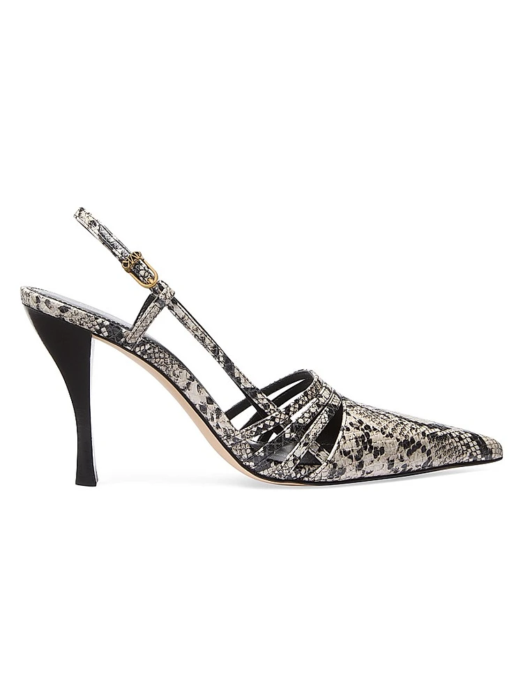 Haisley Python-Printed Sling Pumps