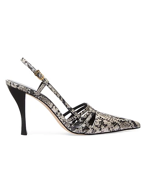 Haisley Python-Printed Sling Pumps