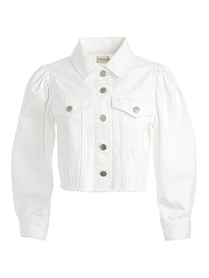 Lana Denim Puff-Sleeve Jacket