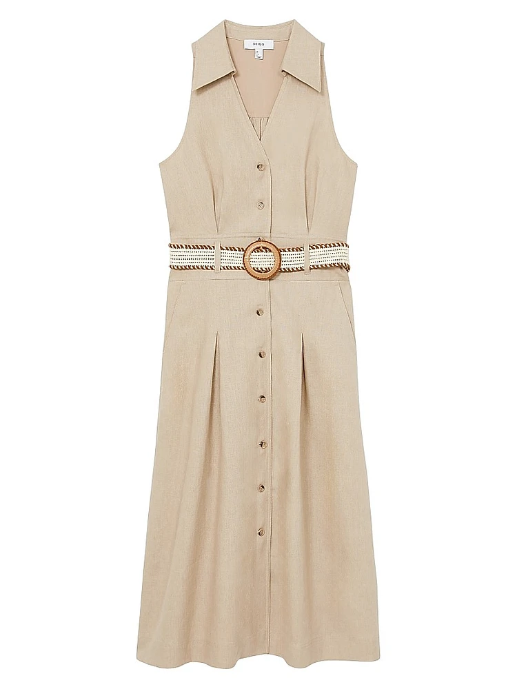 Annie Linen Midi-Dress