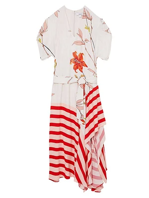 Alicia Floral Stripe Maxi Dress