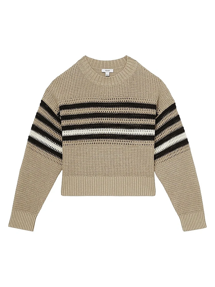 Catrice Striped Linen Crewneck Sweater