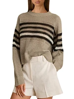 Catrice Striped Linen Crewneck Sweater