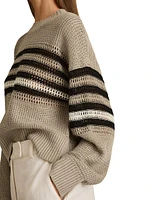 Catrice Striped Linen Crewneck Sweater