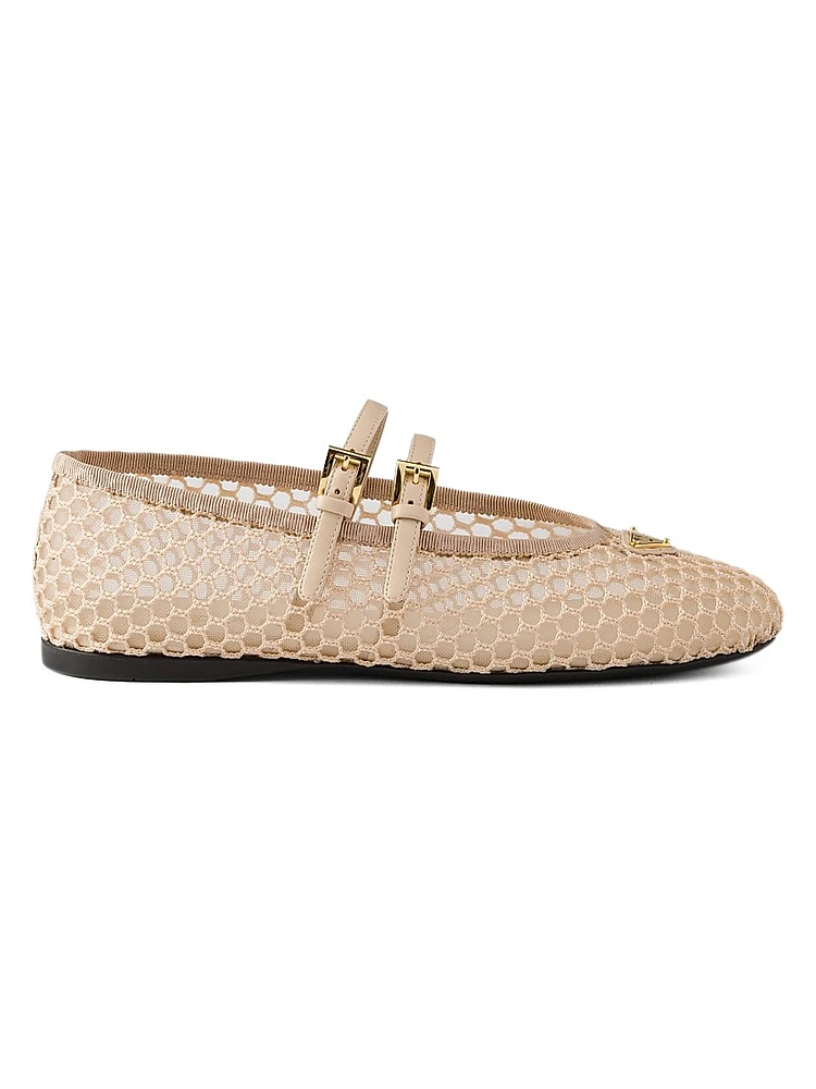 Mesh Fabric Ballerinas