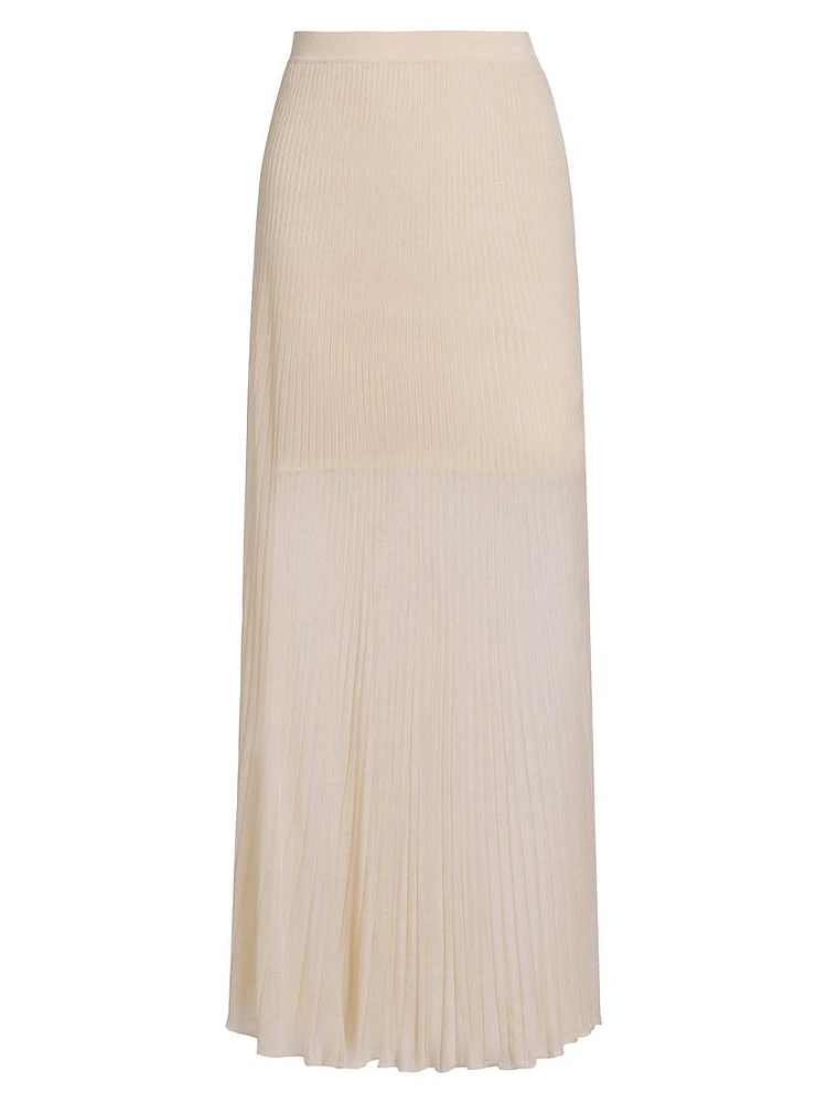 Gennie Pleated A-Line Maxi Skirt