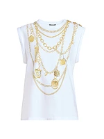 Trompe L'œil-Print Cotton Tank