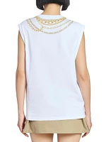 Trompe L'œil-Print Cotton Tank