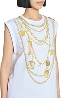 Trompe L'œil-Print Cotton Tank