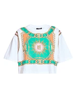 Foulard Print Cotton Crop T-Shirt