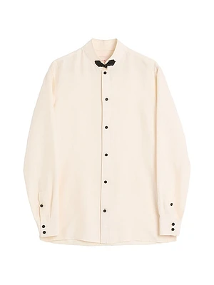 Silk Shantung Shirt with Toggle