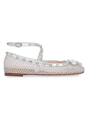 Rockstud Mesh Ballerinas