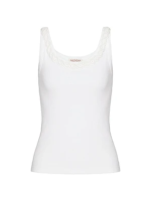 Embroidered Cotton Rib Top