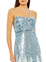 Prom Sequined Strapless Gown