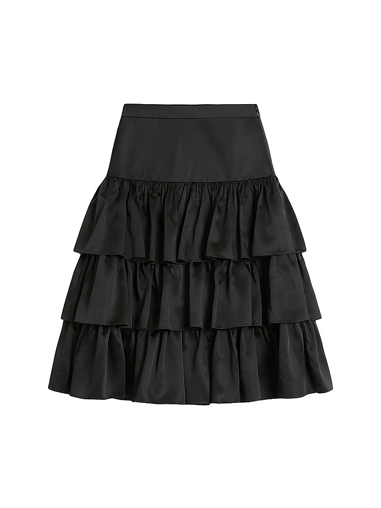Satin Ruffle Skirt