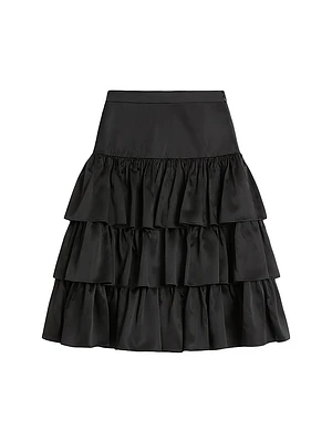 Satin Ruffle Skirt