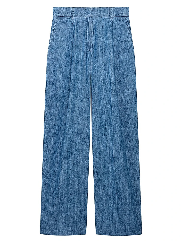 Chambray Relaxed Wide Leg Pants