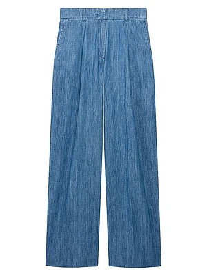 Chambray Relaxed Wide Leg Pants