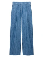 Chambray Relaxed Wide Leg Pants