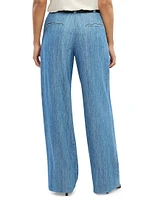 Chambray Relaxed Wide Leg Pants