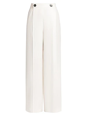 Silk Cady Wide-Leg Trousers