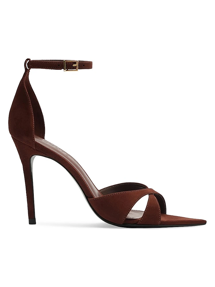 Hilda Leaf 100MM Suede Stiletto Sandals