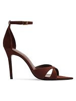 Hilda Leaf 100MM Suede Stiletto Sandals