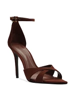 Hilda Leaf 100MM Suede Stiletto Sandals