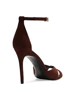 Hilda Leaf 100MM Suede Stiletto Sandals
