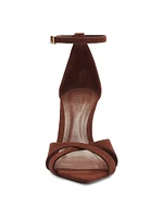 Hilda Leaf 100MM Suede Stiletto Sandals