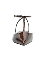Allure Tortoiseshell Patent Leather T-Strap Flat Sandals