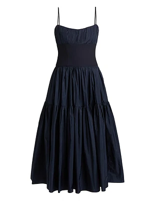 Ginny Pleated Midi-Dress