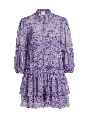 Marsea Floral Ruffled Chiffon Minidress
